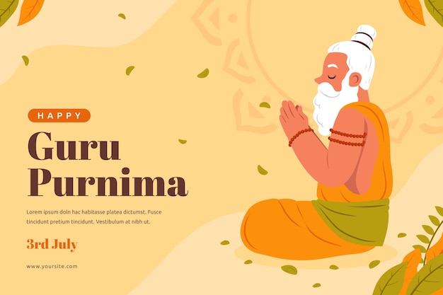 Flat background for guru purnima worship