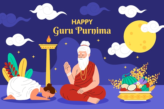 Flat background for guru purnima