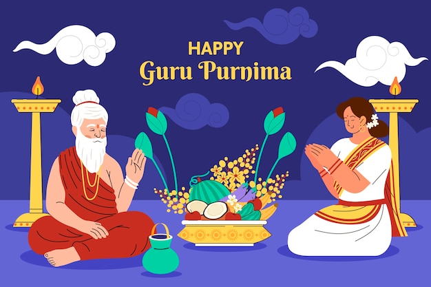 Free Vector flat background for guru purnima