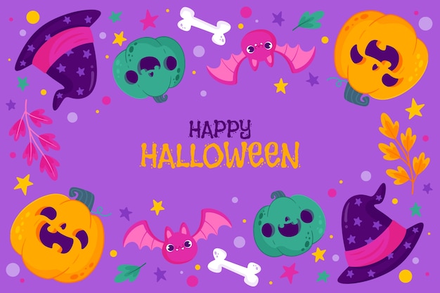 Flat background for halloween celebration