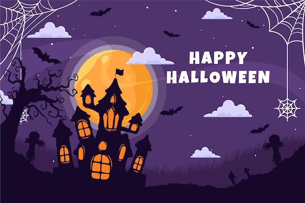 Flat background for halloween celebration