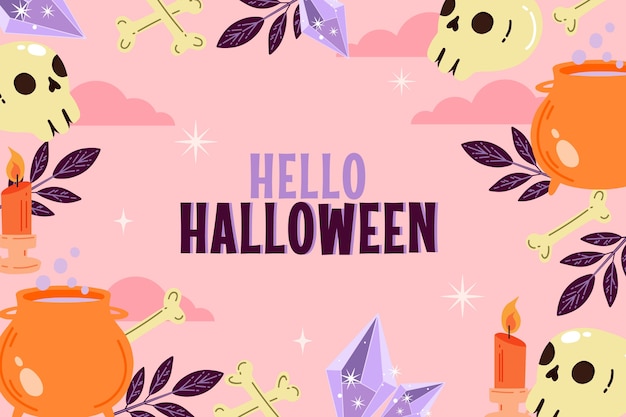 Free Vector flat background for halloween celebration