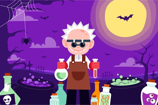 Flat background for halloween celebration