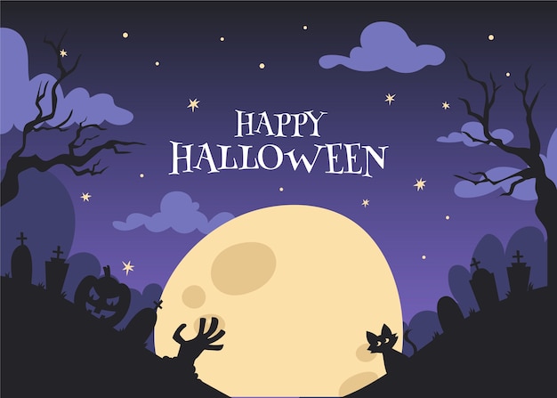 Free Vector flat background for halloween celebration