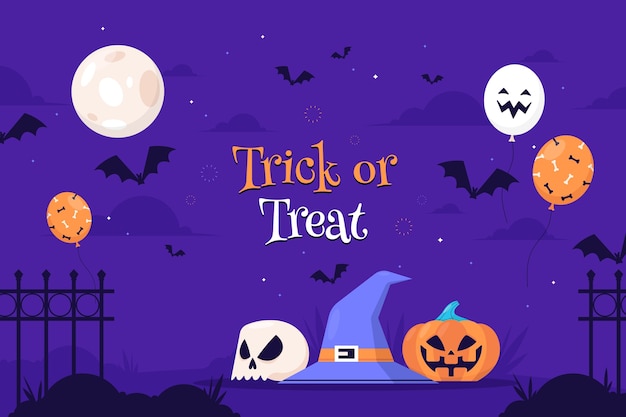 Flat background for halloween season celebration