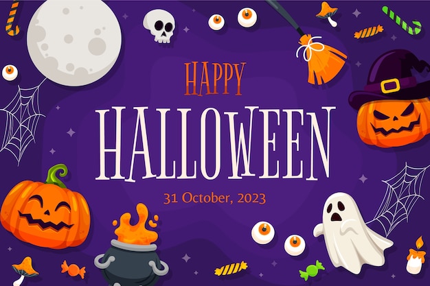 Flat background for halloween season celebration