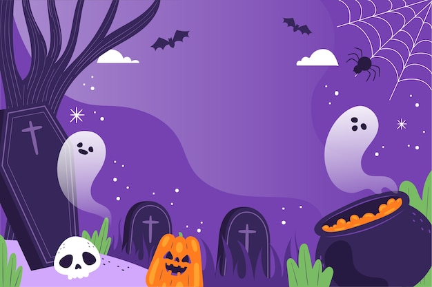 Flat background for halloween season