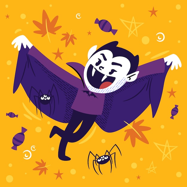 Free Vector flat background for halloween season