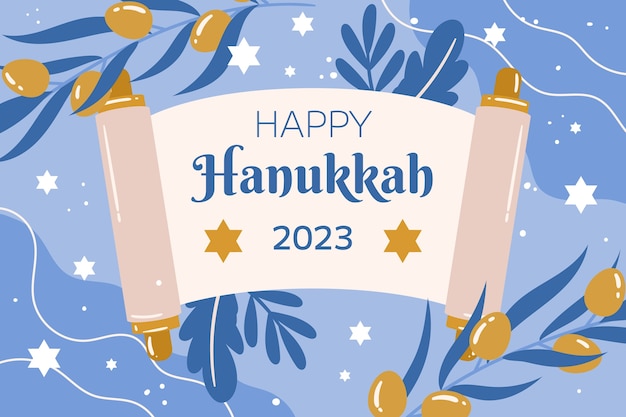 Free Vector flat background for hanukkah celebration