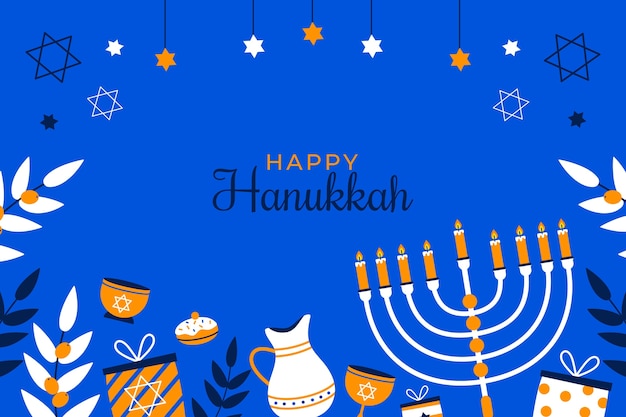 Free Vector flat background for hanukkah celebration