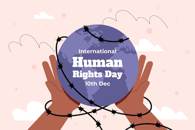 Flat background for human rights day celebration