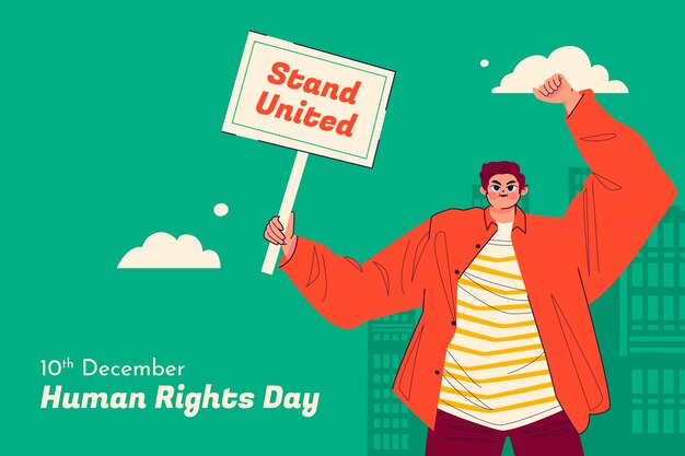 Flat background for human rights day celebration