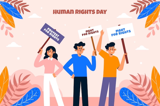 Free Vector flat background for human rights day celebration