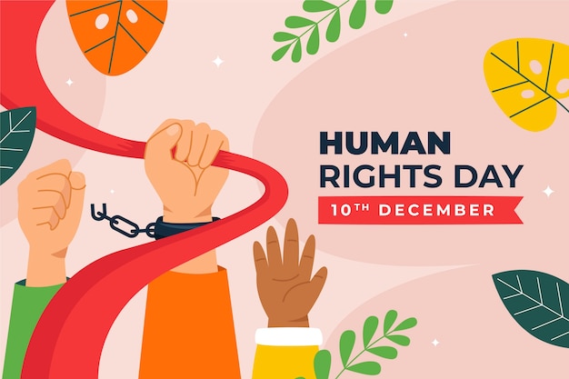 Free Vector flat background for human rights day