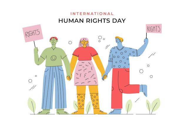 Free Vector flat background for human rights day