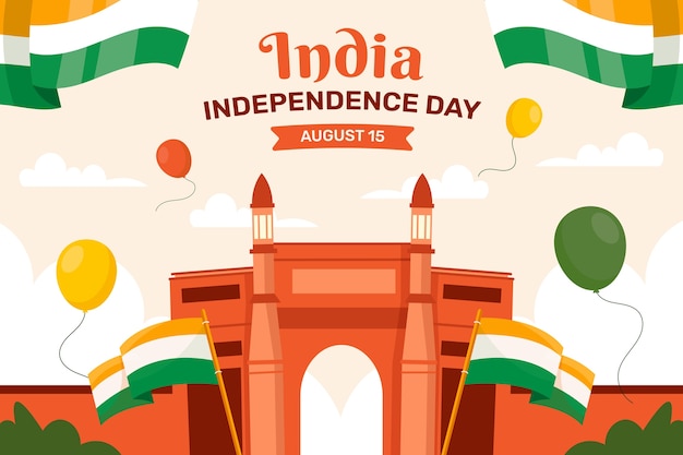 Flat background for india independence day celebration