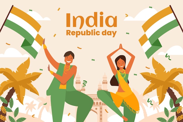 Free Vector flat background for india republic day celebration