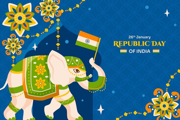 Flat background for indian republic day celebration