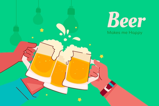 Free Vector flat background for international beer day celebration