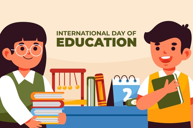 Flat background for international day of education