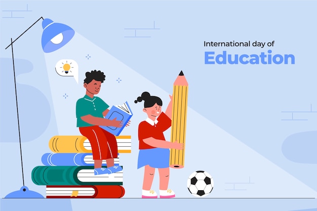 Flat background for international day of education