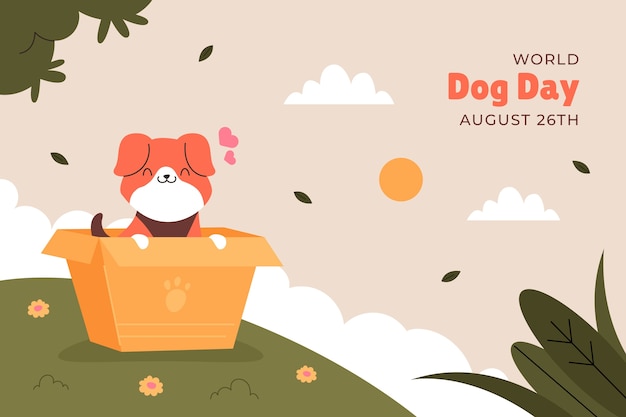 Free Vector flat background for international dog day celebration