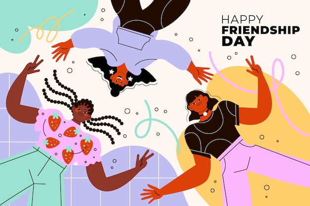 Free Vector flat background for international friendship day celebration