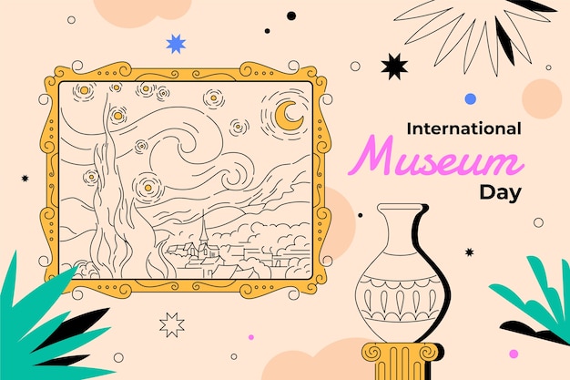 Free Vector flat background for international museum day celebration