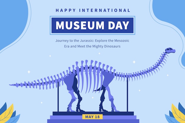 Free Vector flat background for international museum day celebration