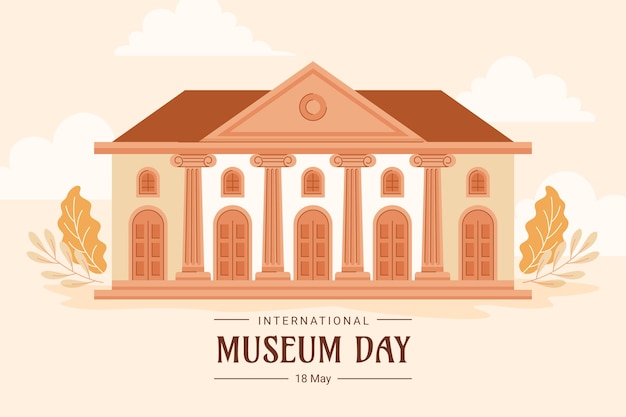 Flat background for international museum day