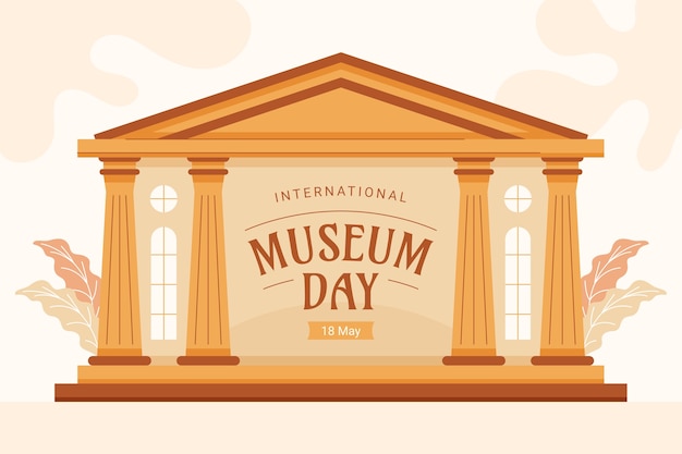 Free Vector flat background for international museum day