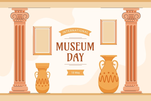 Flat background for international museum day