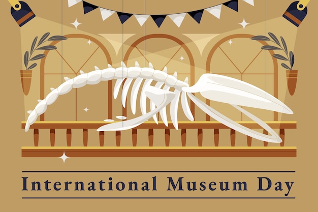 Free Vector flat background for international museum day