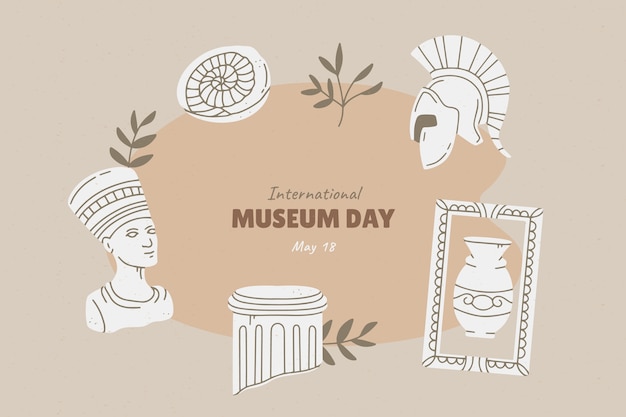 Free Vector flat background for international museum day