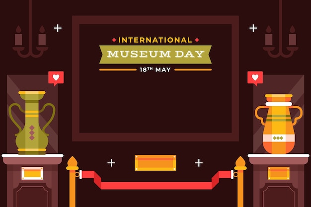 Free Vector flat background for international museum day