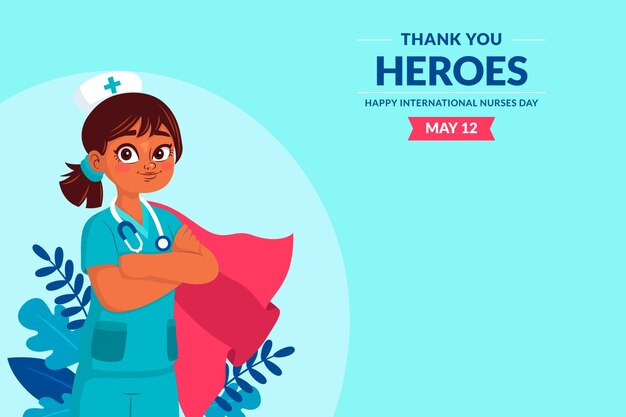 Flat background for international nurses day celebration