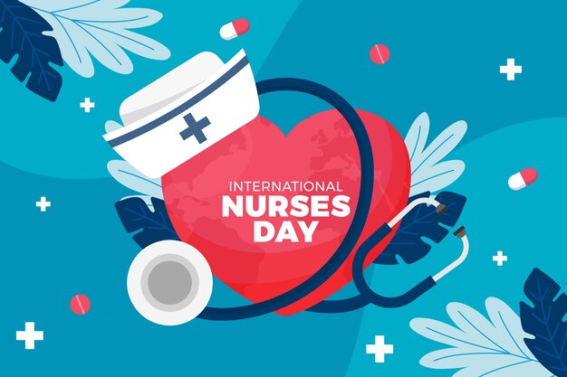 Flat background for international nurses day celebration