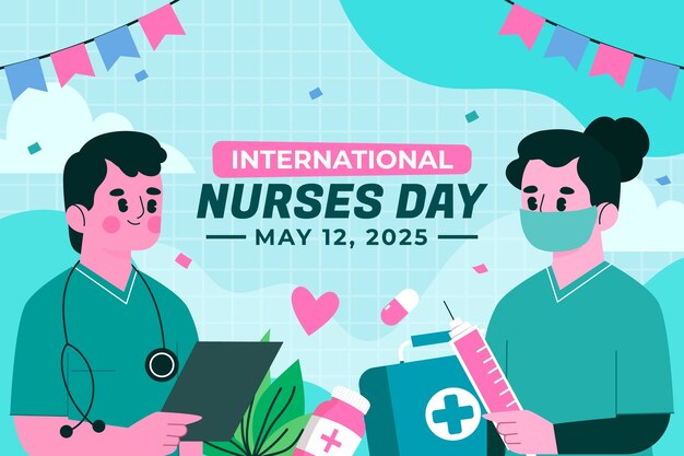 Flat background for international nurses day celebration