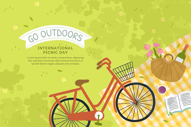 Flat background for international picnic day