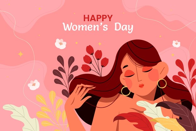 Flat background for international women's day celebration