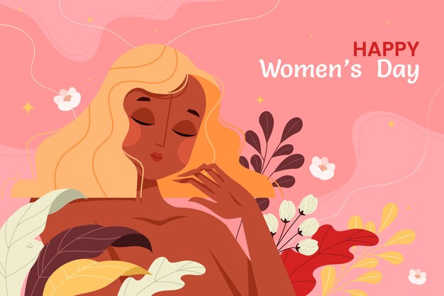 Flat background for international women's day celebration