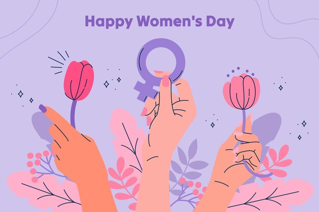 Flat background for international women's day celebration