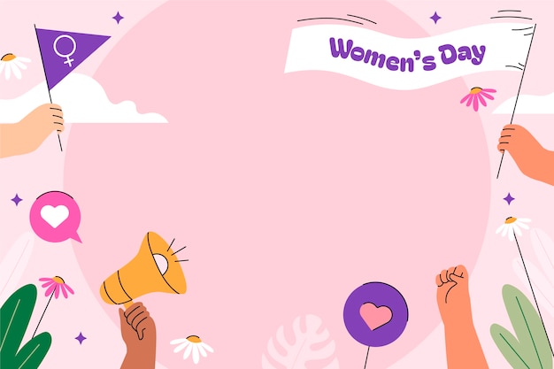 Free Vector flat background for international women's day celebration