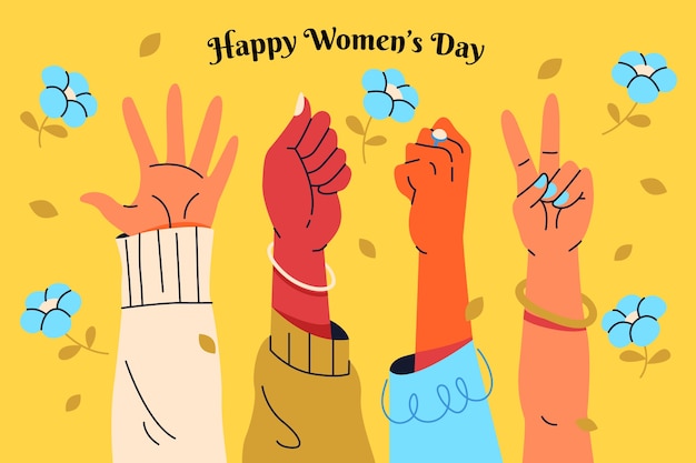 Flat background for international women's day celebration