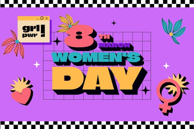 Flat background for international women's day celebration