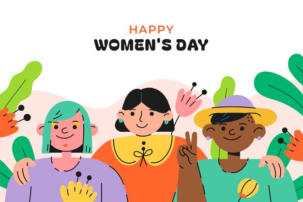 Flat background for international women's day celebration