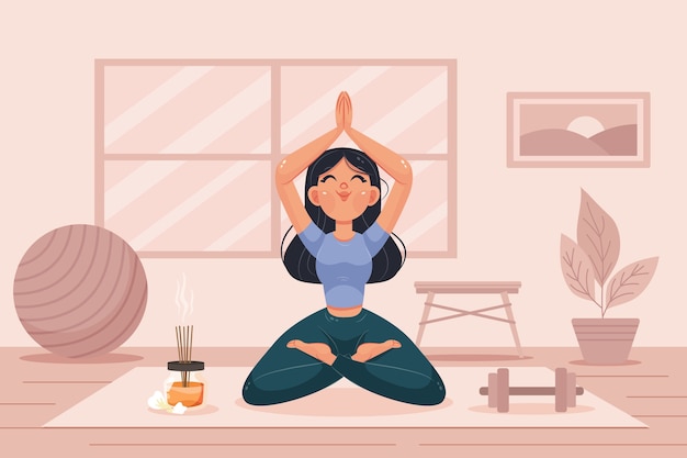 Flat background for international yoga day celebration