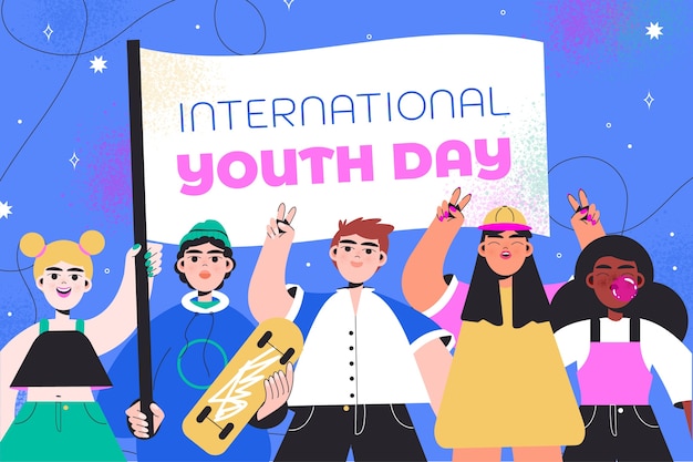 Free Vector flat background for international youth day celebration