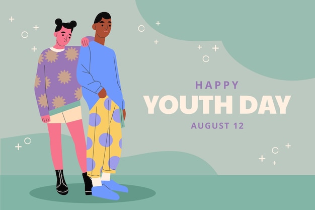 Free Vector flat background for international youth day celebration