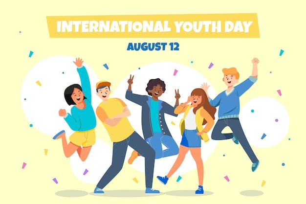 Flat background for international youth day